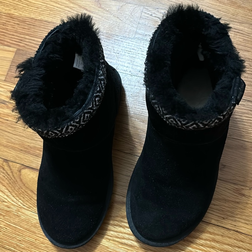 Ladies Black Suede Leather boots , size 6